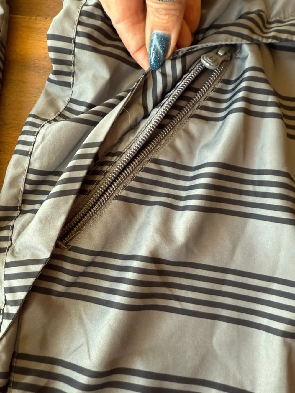 Burton Kids' Dover Gray & Black Striped Hooded Raincoat - NWOT
